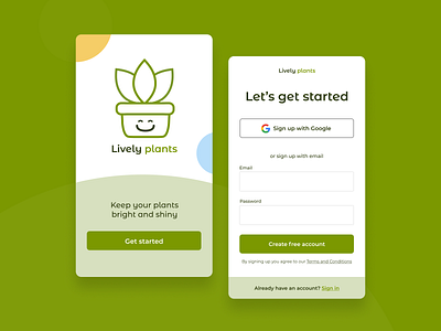 Daily UI :: 001 - Sign Up challenge dailyui dailyui 001 dailyuichallenge gardening plants sign up signup ui