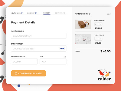 Daily UI :: 002 - Credit Card Checkout cafe ui calder checkout credit card payment dailyui dailyui 002 dailyuichallenge