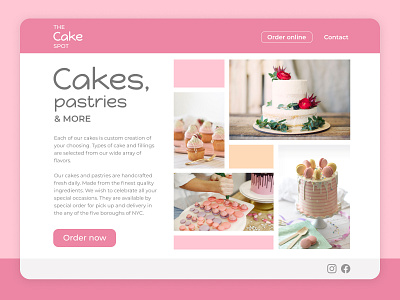 Daily UI :: 003 - Landing Page bakery cakes challenge dailyui dailyui 003 patisserie uidesign
