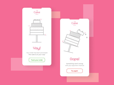 Daily UI :: 011 - Flash Messages bakery cakes daily ui 011 dailyui dailyui 011 dailyuichallenge error flash message message success ui