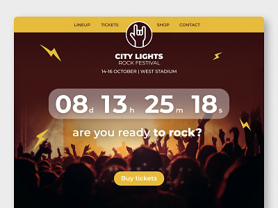 Daily UI :: 014 - Countdown Timer countdown countdowntimer dailyui dailyui 014 dailyuichallenge festival rock festival rockandroll timer ui