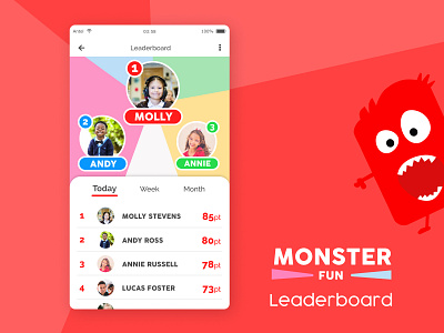 Daily UI :: 019 - Leaderboard challenge daily ui 019 dailyui dailyui 019 dailyuichallenge game leaderboard monster monsters rating ui