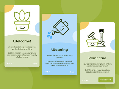 Daily UI :: 023 - Onboarding challenge daily ui 023 dailyui dailyui 023 dailyuichallenge garden gardening onboarding plant plants