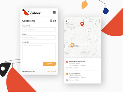 Daily UI :: 028 - Contact Us address cafe calder contact form contact us contact us page daily ui daily ui 028 dailyui dailyui 028 dailyuichallenge ui