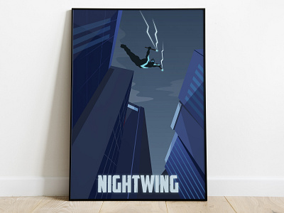 Nightwing Poster art cover dc comics drawing illustration justice league movie movie poster nightwing poster superhero