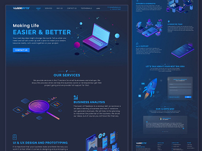 Fleekbyte Landing page figmadesign it company landing page landing page ui software company ui design