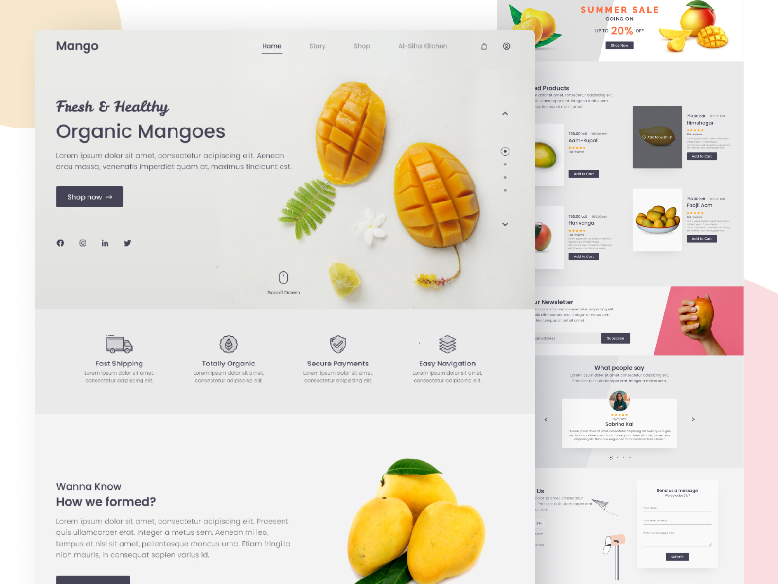 Mango E commerce Landing Page by Zariath AlMamun Badhon on Dribbble