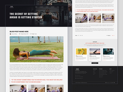 Blog Page Concept blog blog page blog post figma ui fitness physical training post trainer ui ui design webpage