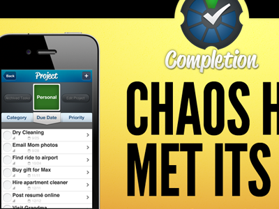 Completion App Promo Site app completion ios iphone to do