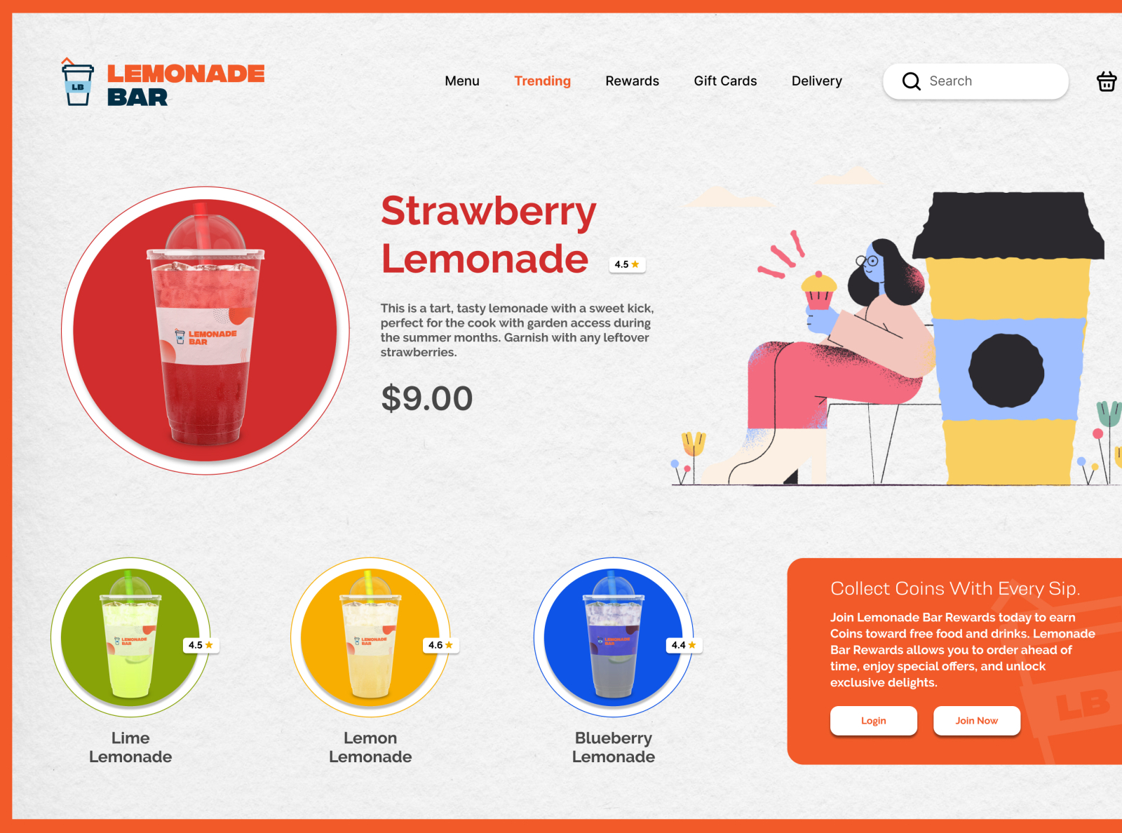 Lemonade Bar Home Page by Shiva Padival on Dribbble