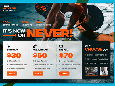 Gym Membership Page.