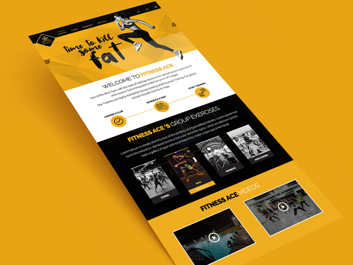 Fitness Ace Website Mockup by Shiva Padival on Dribbble