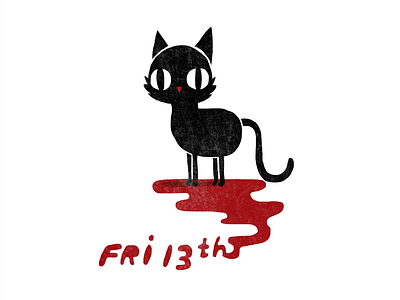 Fri13th 13th artwork cat design drawing friday horror illustration photoshop