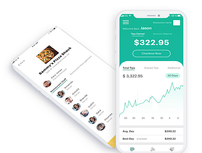 App UI design from wireframe clean simple waiter