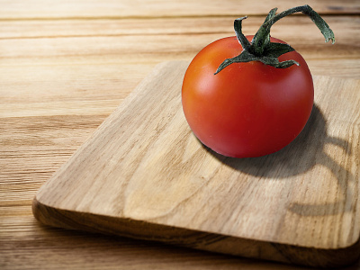 Masked Tomato on board with artificial shadow shadow