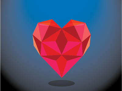 Heart illustration diamond heart