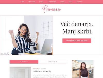 Clean women blog design. clean creative minimal