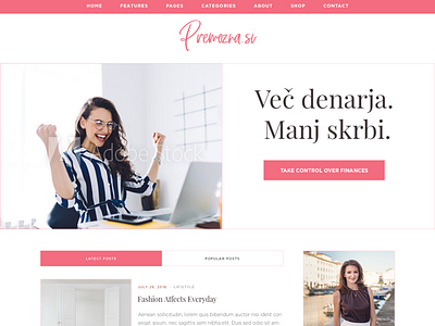 Clean women blog design.