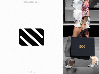 Logo Design for 'Angela Von' av logo brand identity branding elegant fashion logo logo minimalist minimalist logo va logo