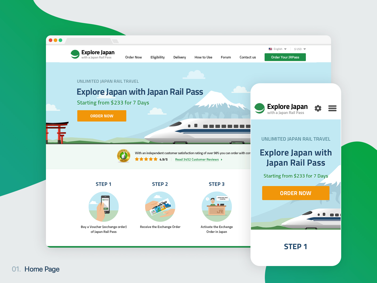 Japan Rail Pass Website by Tomek Nowak on Dribbble