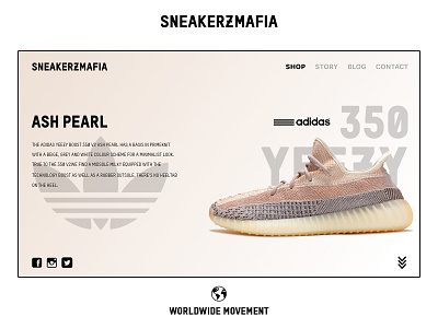 SNEAKERZMAFIA | ONLINE STORE adidas clean design flat minimal sneakers typography ux vector web webdesign yeezy
