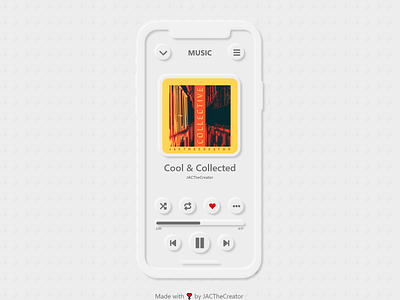 Nuemorphic Music Player app design mobile music music player nuemorphic nuemorphism