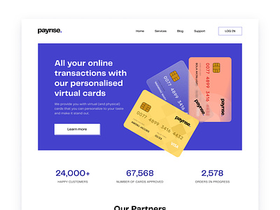 Landing page concept for Credit Card Company