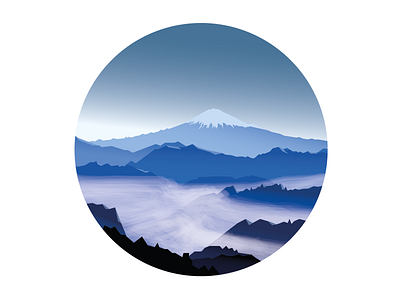 Blue Mountains adobe illustrator blue design for fun illustration illustrator landscape mountains sunrise