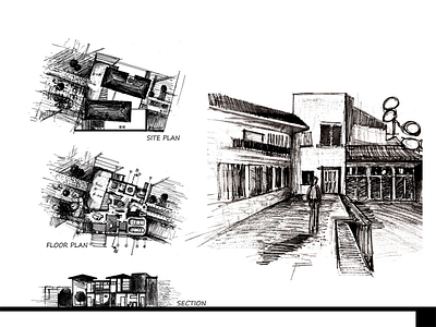 Architectural Sketch architecture drawing illustration ink inkonpaper pen sketch
