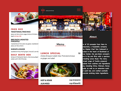 Aja design mobile mobile design mobile web mockups redesign responsive responsive design restaurant ui ui design web design