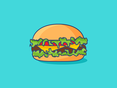 Flat Hamburger design flat flat design flat illustration hamburger illustration illustrator