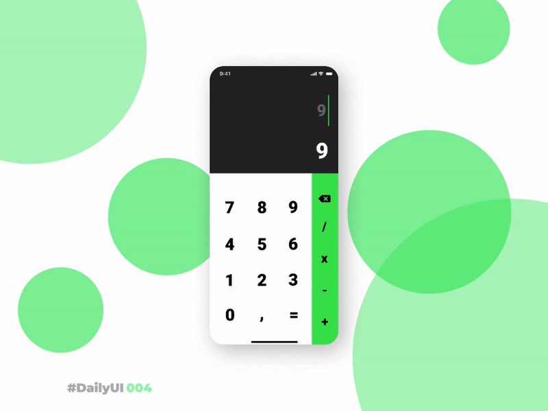 Calculator – Daily UI 004 004 animation calculator challenge dailyui dailyui004 gif green numbers ui ux