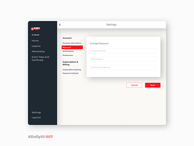 Settings – Daily UI 007