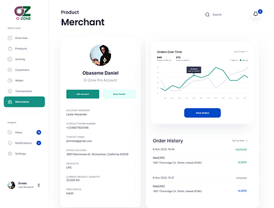 Dashboard - Merchant design ui web