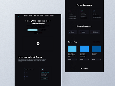 Project Serum Landing Page blockchain design ui web