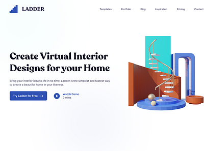 Ladder Landing Page v2 3d design landing page landingpage ui web