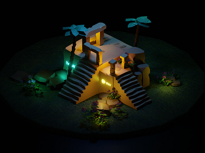 Low-Poly Ruins 3d blockchain crypto design lowpoly