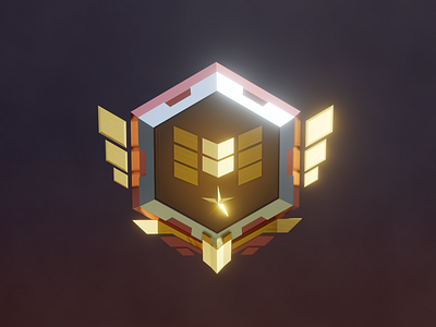 Gold II Class Badge 3d blockchain design game