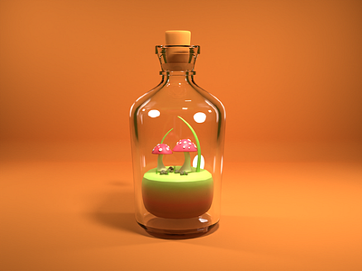 Bottle Art 3d design illustration