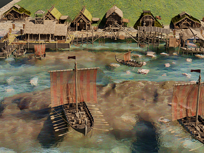 Game Environment Design: Viking Dock 3d design environment game