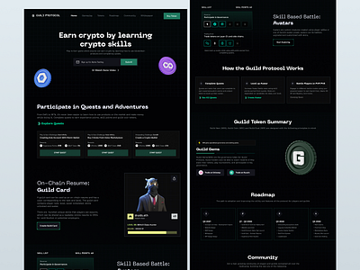 Guild Protocol Landing Page 3d blockchain crypto design game illustration interactive ui web