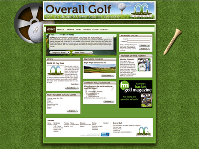 Overall Golf golf grass website