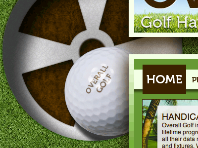 Overall Golf detail ball golf grass website