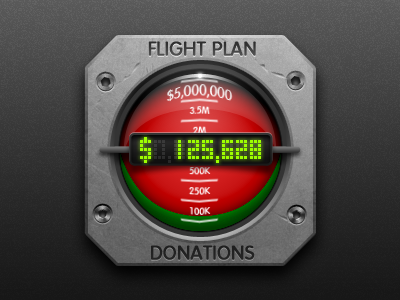 Donation Meter aircraft barometer cockpit donation