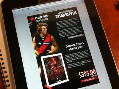 Dyson Heppell Rising Star email afl email essendon ios ipad sport