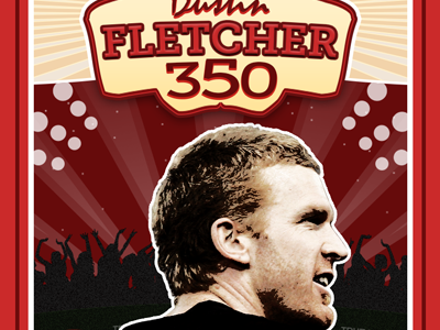 Fletcher 350 afl poster retro sport
