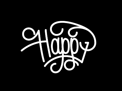 The only way to be. black custom handwritten happiness happy lettering logo script swashes white