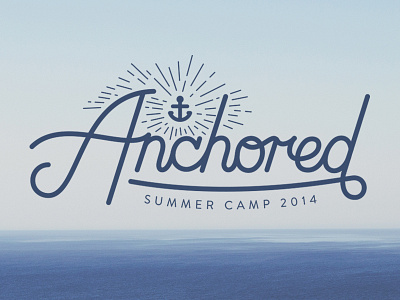 Final Summer Camp Branding anchor branding camp custom drawn hand lettering logo ocean script summer waves