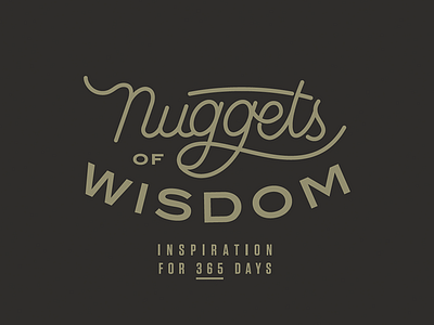 Nuggets of Wisdom blair book lettering logo moonlight nuggets script website wisdom