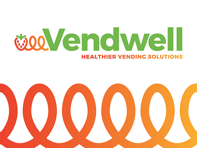 Vendwell Logo branding healthy identity lifestyle machine spiral strawberry vend vending